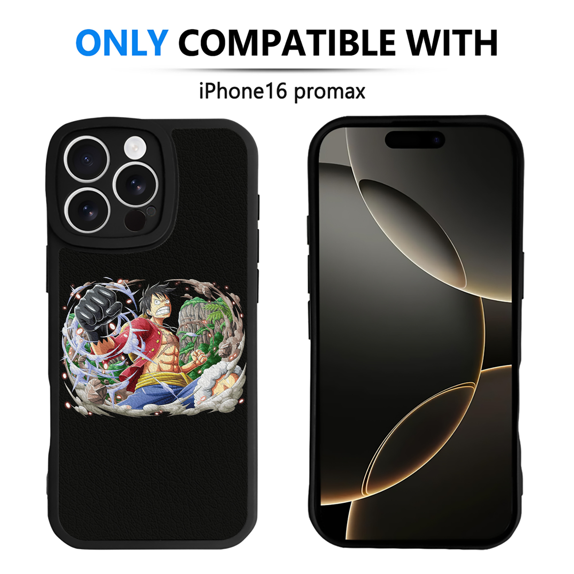 （画像用） ワンピース モンキー・D・ルフィ ONE PIECE Monkey D. Luffy 【iPhone 16シリーズ対応】シリコンスマホケース（レザー調） 材質：シリコン